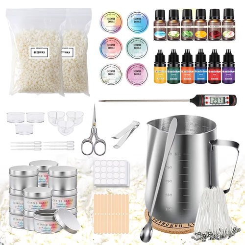 DIY Candle Kit Soy Wax Candle Making Supplies Handmade Aromatherapy Crafts Candle Making Tool Stainless Steel Wax Melting Pot