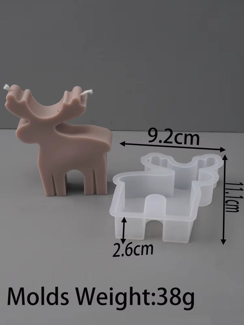 Christmas Tree Snowflake Silicone Candle Mold DIY Xmas Ornaments Making Soap Plaster Resin Casting Molds Home Decor Craft Gifts