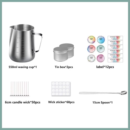 DIY Candle Kit Soy Wax Candle Making Supplies Handmade Aromatherapy Crafts Candle Making Tool Stainless Steel Wax Melting Pot