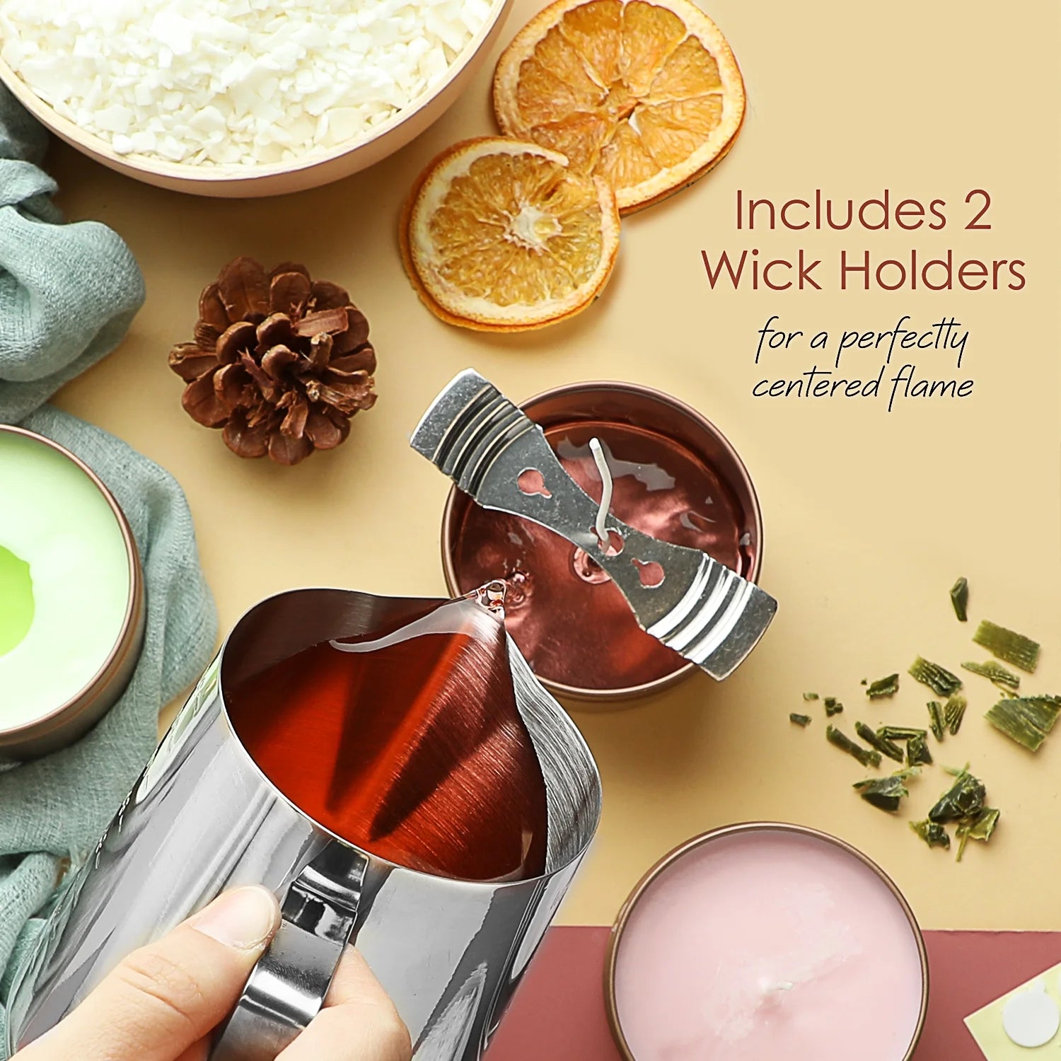 Natural Soy Candle Wax for Candle Making with DIY Candle Making Supplies, 10 Lbs Soy Wax Flakes with Accessories