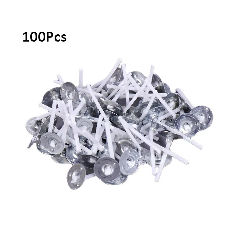 120Pcs Waxed Cotton Candle Wicks with Stand Original Smokeless Candle Wick for DIY Candle Silicone Mold Candle Making Supplies