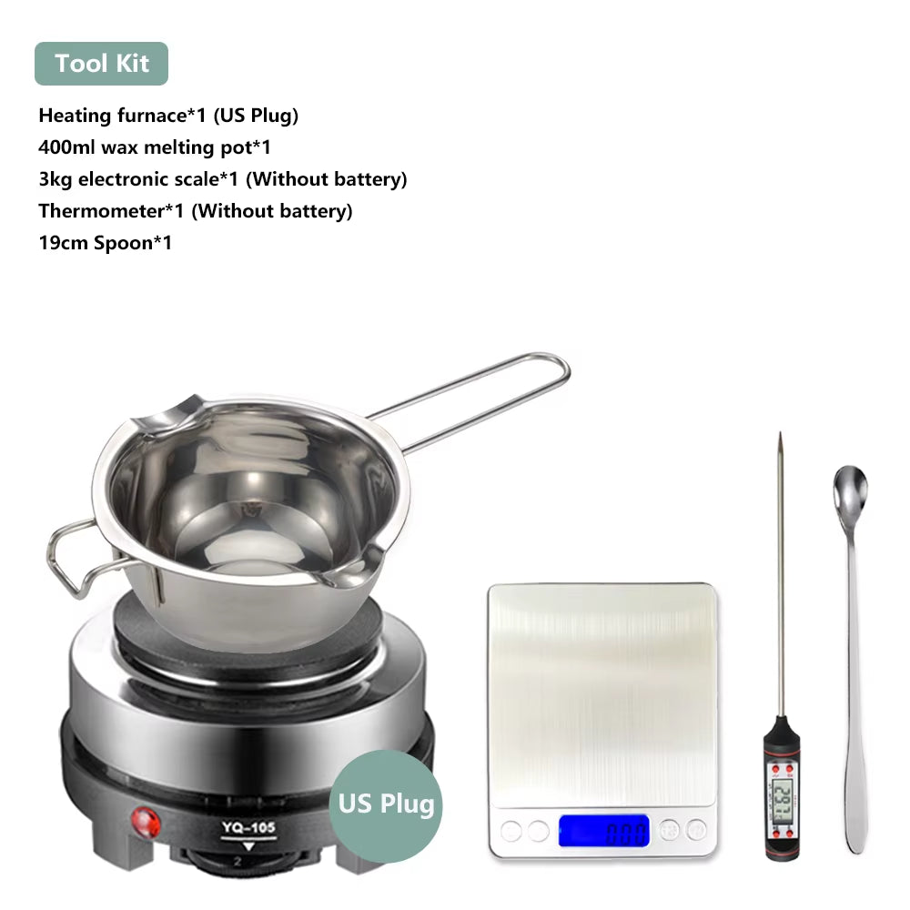 DIY Candle Kit Soy Wax Candle Making Supplies Handmade Aromatherapy Crafts Candle Making Tool Stainless Steel Wax Melting Pot