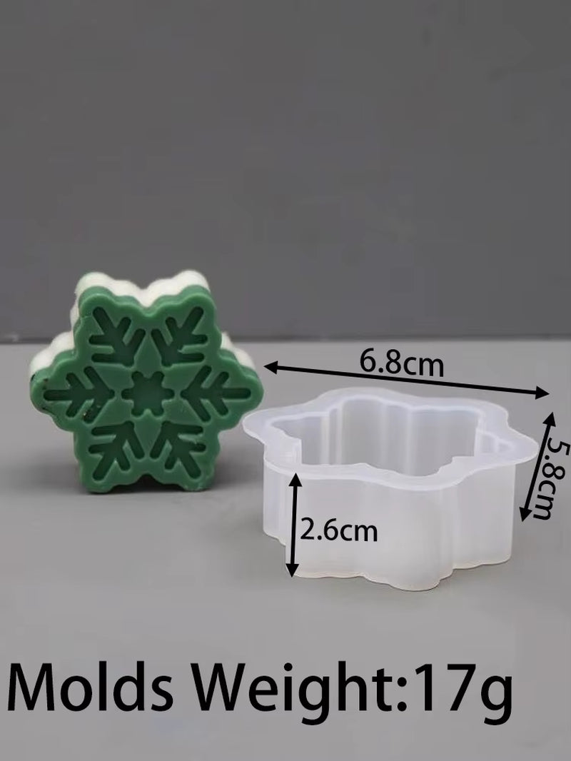 Christmas Tree Snowflake Silicone Candle Mold DIY Xmas Ornaments Making Soap Plaster Resin Casting Molds Home Decor Craft Gifts