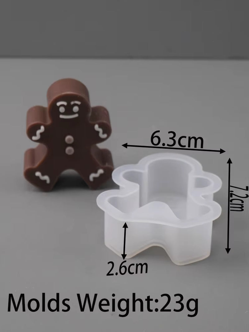 Christmas Tree Snowflake Silicone Candle Mold DIY Xmas Ornaments Making Soap Plaster Resin Casting Molds Home Decor Craft Gifts