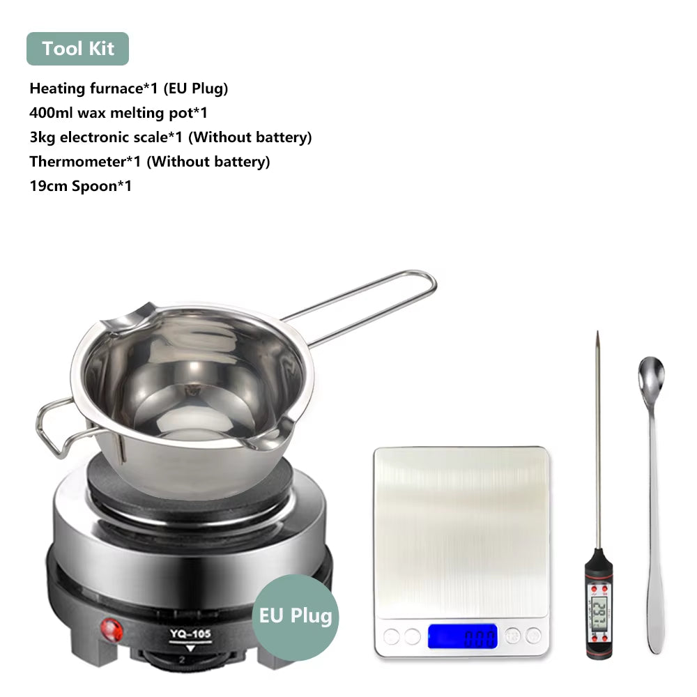 DIY Candle Kit Soy Wax Candle Making Supplies Handmade Aromatherapy Crafts Candle Making Tool Stainless Steel Wax Melting Pot